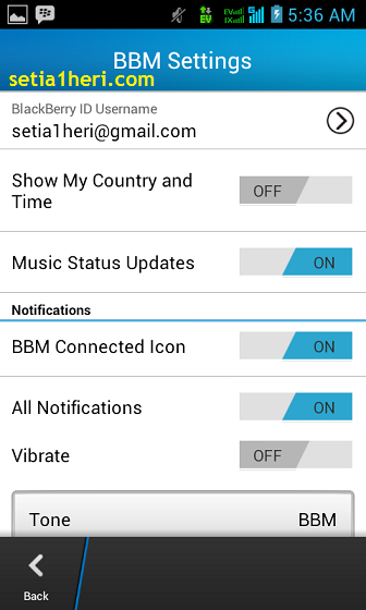 setting BBM android