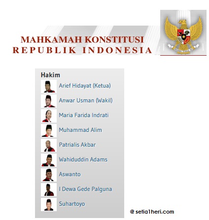 nama ketua MK dan hakim konstitusi 2015-2017