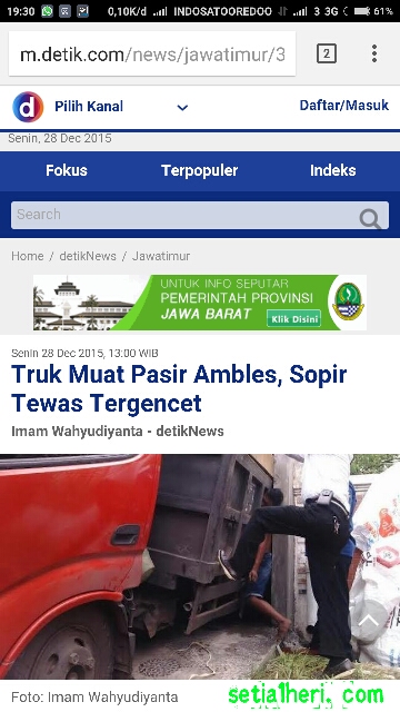 sopir truk pasir asal lumajang tewas di Surabaya tanggal 28 Desember 2015