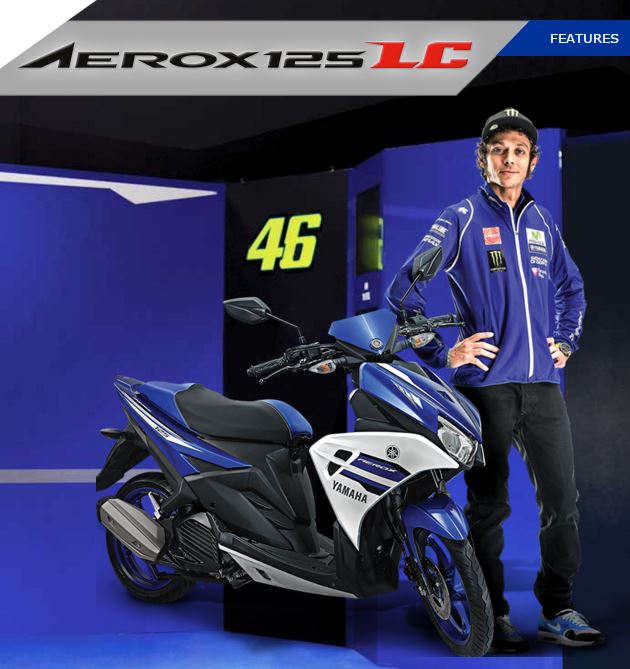 Aerox125LC tahun 2016 dengan tagline life is a race