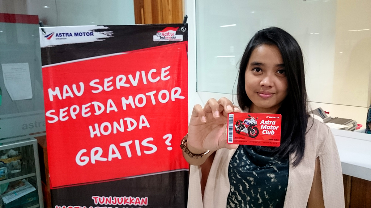 Kejutan service motor gratis bagi pemegang Kartu Astra Motor Club di Jogjakarta tahun 2016