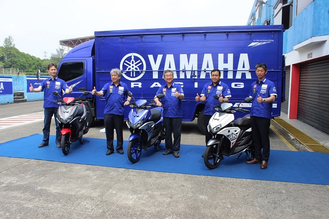 Management PT Yamaha Indonesia Motor Manufacturing saat press conference & launching Aerox 125LC