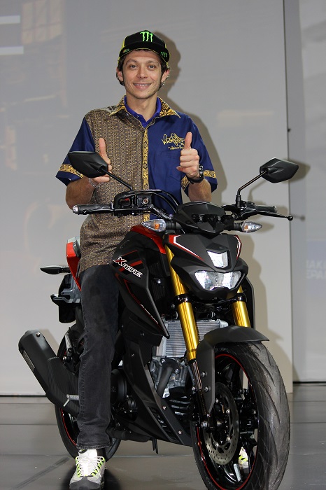 Yamaha Xabre ditunggangi Valentino Rossi pada peluncuran di Bali tanggal 26 januari 2016 (1)