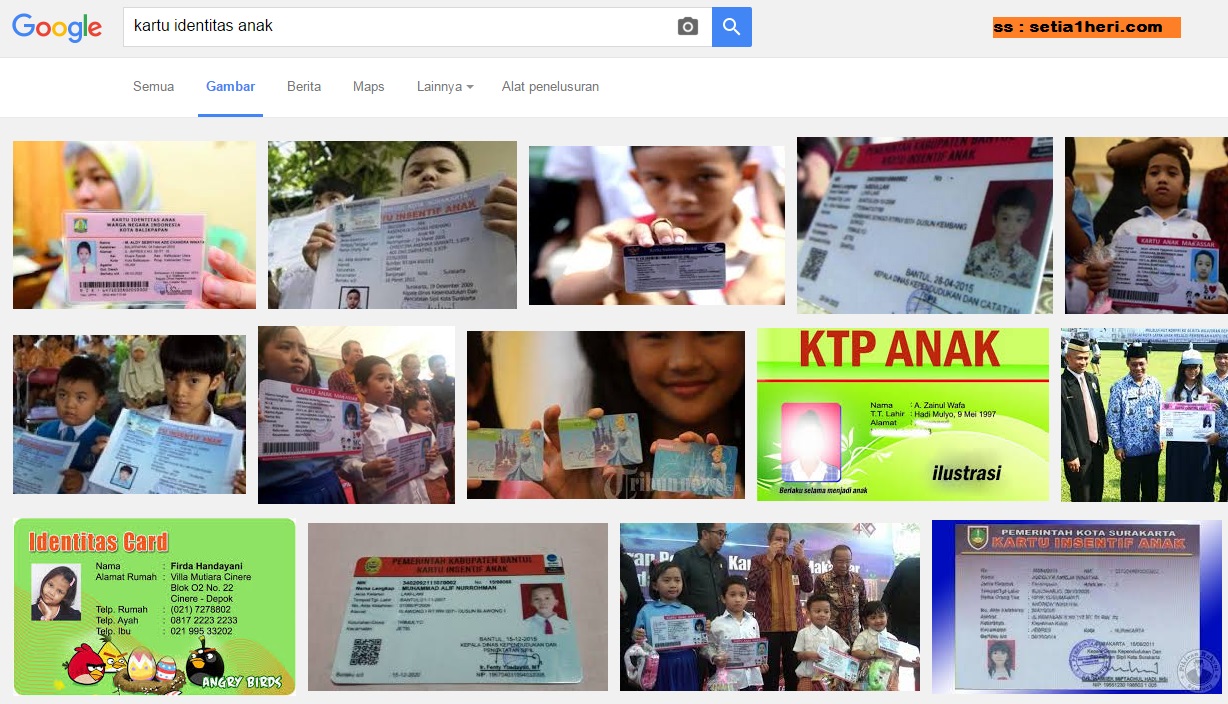Kartu Identitas Anak berlaku tahun 2016 di Indonesia