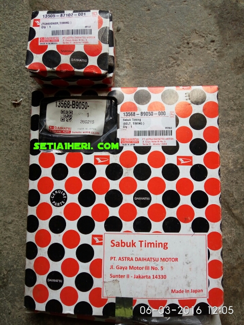 paket Timing Belt dan Tensioner Daihatsu Taruna tahun 2016