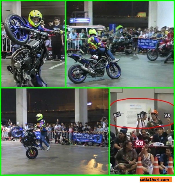 aksi wawan tembong di Motor Show Motor Stunt Grand Prix 2016 di Bangkok, Thailand