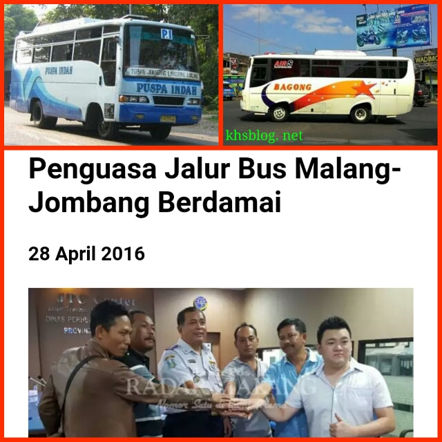 bus puspa indah dan bus bagong berdamai tanggal 28 April 2016
