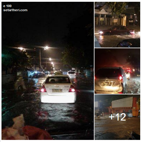 genangan banjir di kota surabaya 30 mei 2016