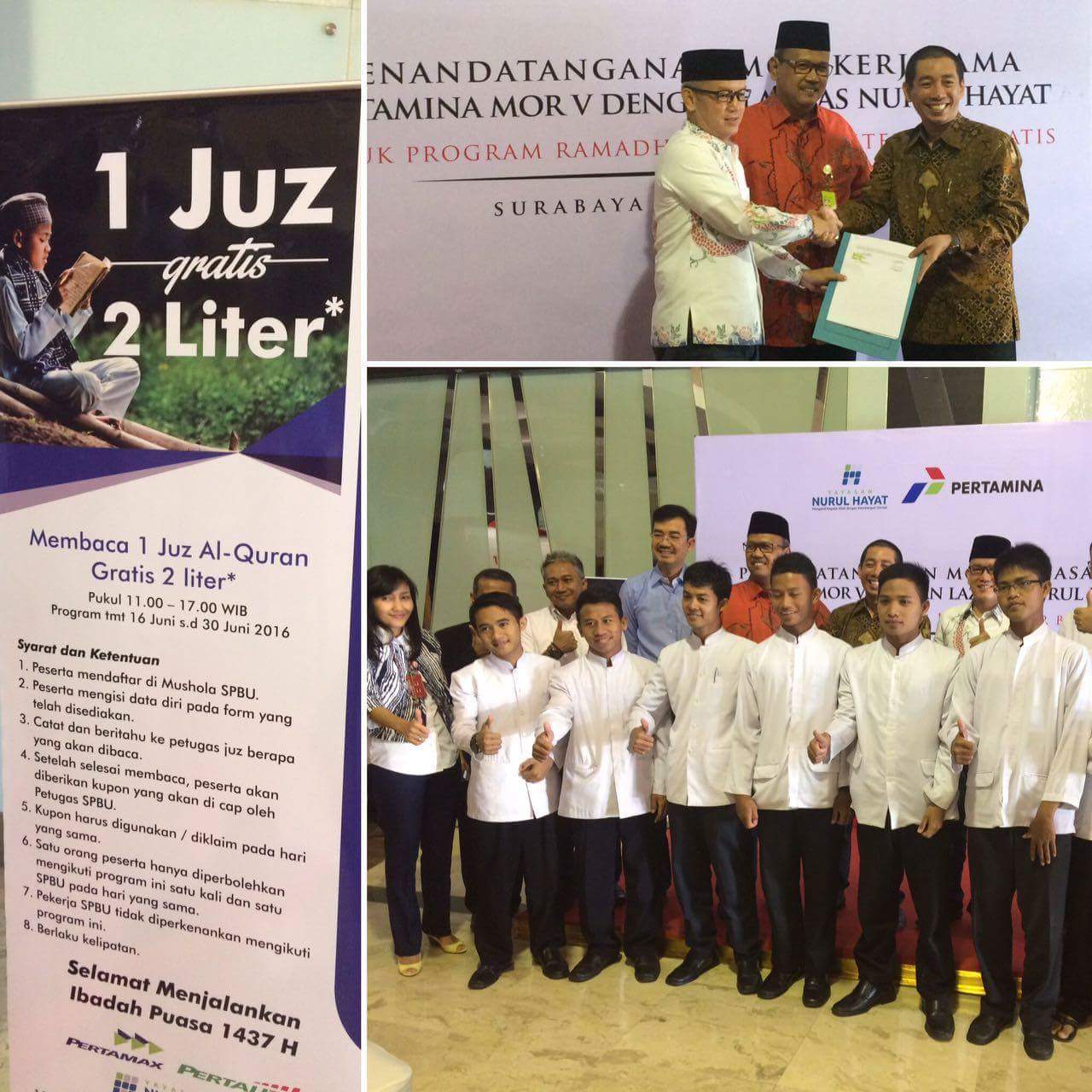 Program 1 juz 2 liter di Jawa Timur tahun 2016