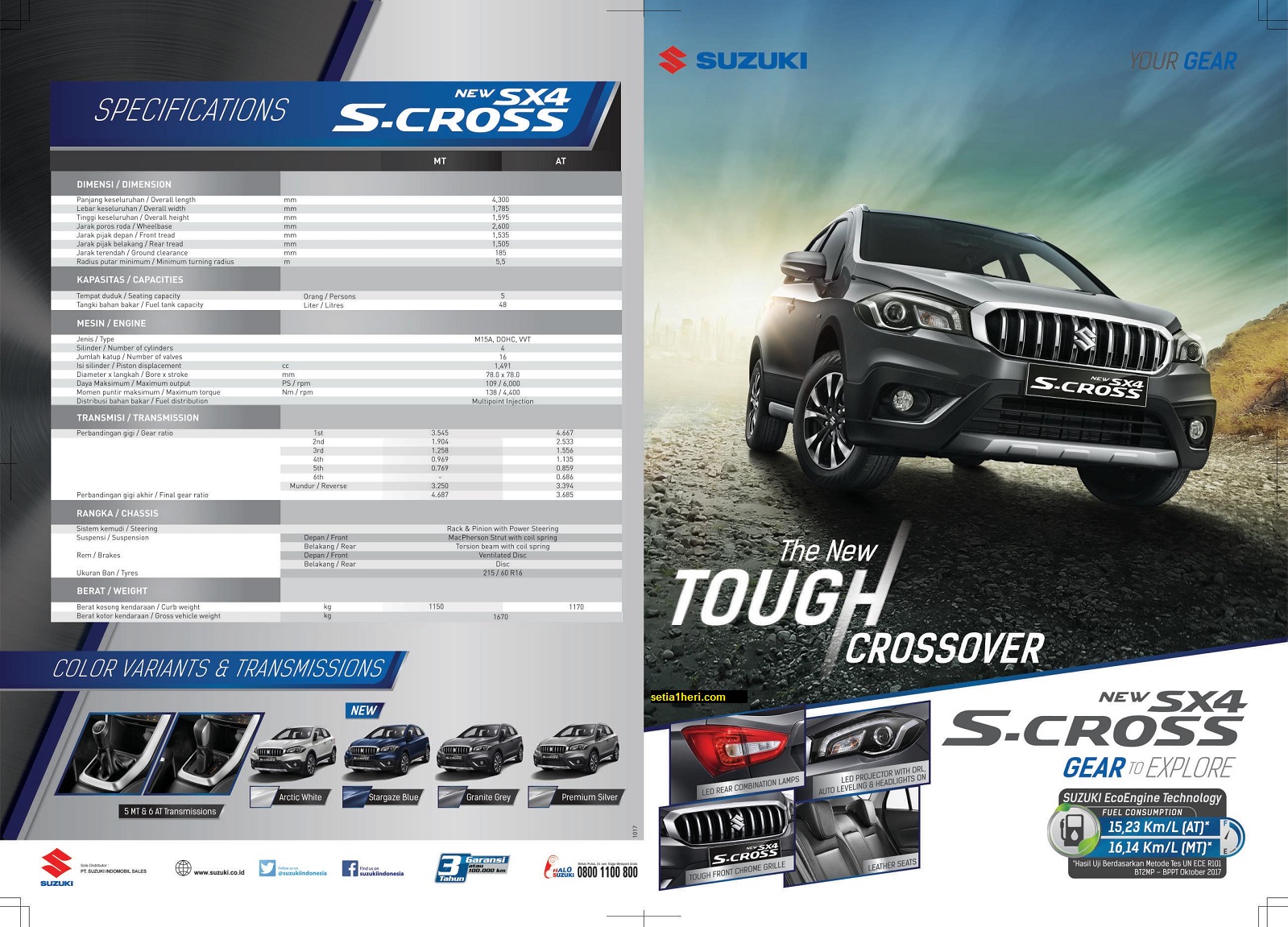brosur Spesifikasi dan harga  mobil  Suzuki  New SX4 S  Cross  