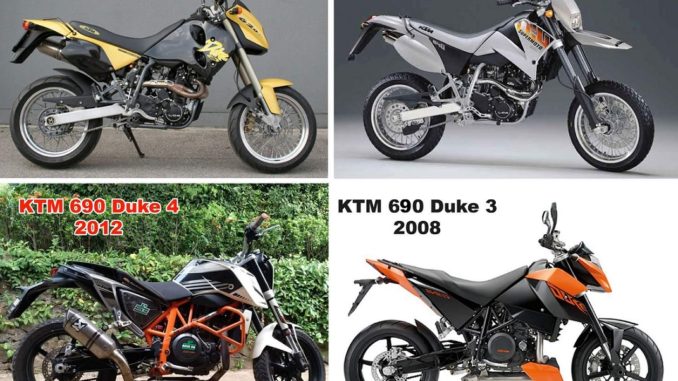 Evolusi motor KTM Duke 690 dari masa ke masa