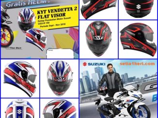 Beli motor Suzuki GSX R150, gratis helm KYT Vendetta 2 Flat Visor tahun 2018
