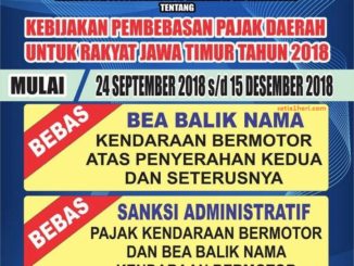 Jadwal Pemutihan Pajak Kendaraan dan Gratis Balik Nama tahun 2018 di Jawa Timur