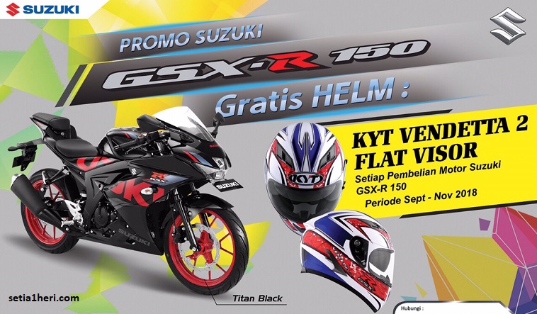 Beli motor Suzuki GSX R150, gratis helm KYT Vendetta 2 Flat Visor special editions brosis