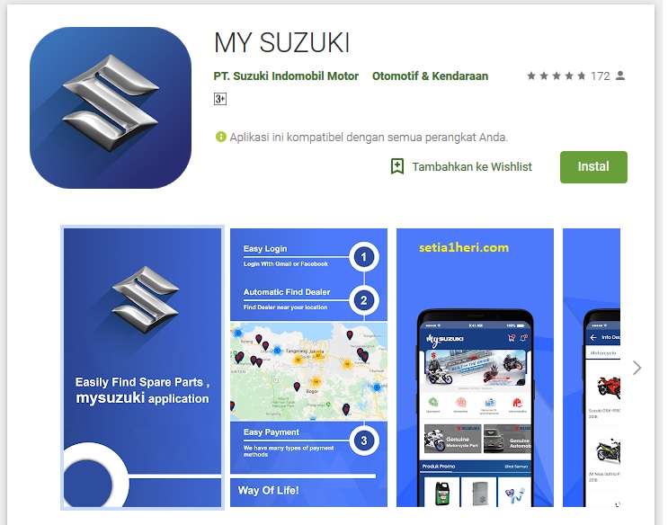 aplikasi my suzuki untuk cari sparepart resmi kendaraan suzuki