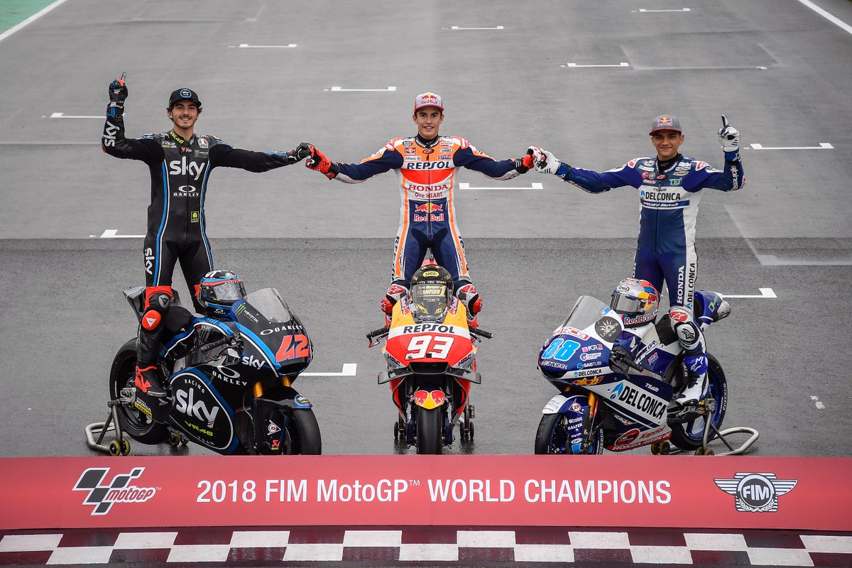 juara dunia moto 3, moto 2 dan moto gp tahun 2018