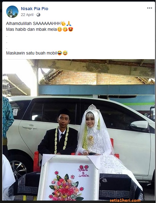 maskawin pengantin berupa mobil