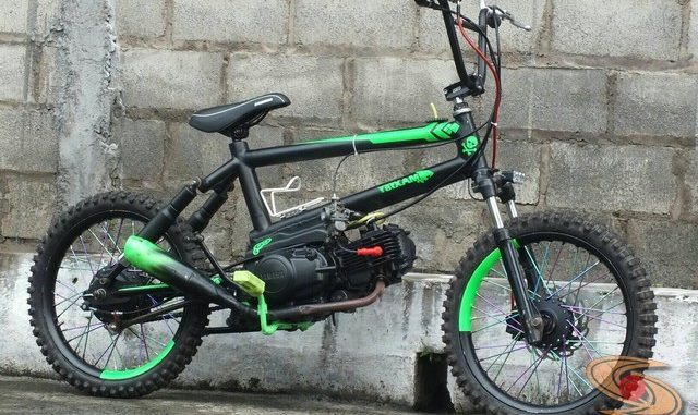 BMX Moto, Modifikasi mini trail odong-odong rangka BMX mesin Yamaha Crypton asal Malang Jawa Timur (7)