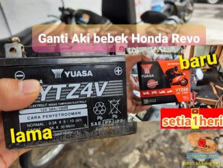 Ganti aki baru motor bebek Honda Revo tahun 2020 (1)