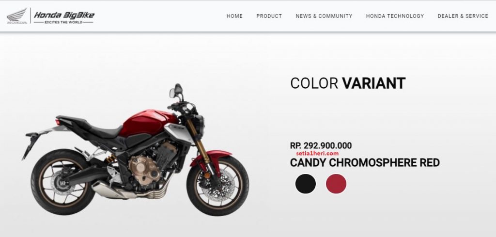 warna merah Honda CB650R tahun 2021