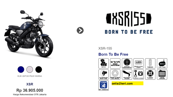 Warna dan grafis baru Yamaha XSR 155 tahun 2022