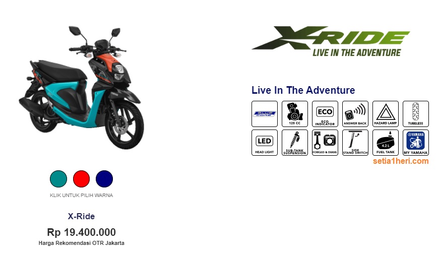 warna baru Yamaha X-Ride 125 tahun 2022