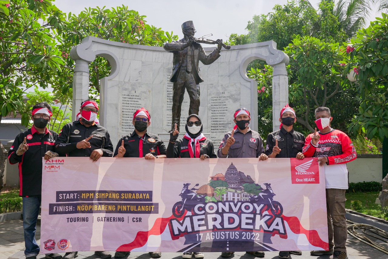 Honda Community Convoy Merdeka 2022, 30 biker honda jawa timur kobarkan semangat merdeka