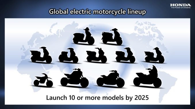 Honda akan menghadirkan 10 model sepeda motor listrik pada tahun 2025