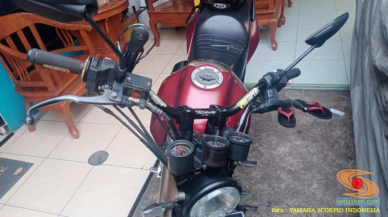 Penampakan Yamaha Scorpio pakai stang fatbar protaper (7)