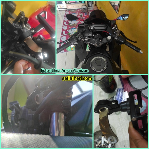 Ragam bentuk dan pasang holder HP di motor sport honda cbr150r (4)