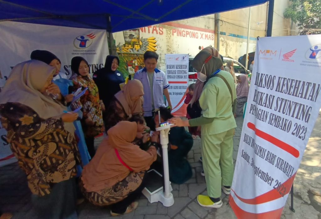 MPM Honda Jatim Sinergitas Dengan YBSI peduli Stunting di Kota Surabaya